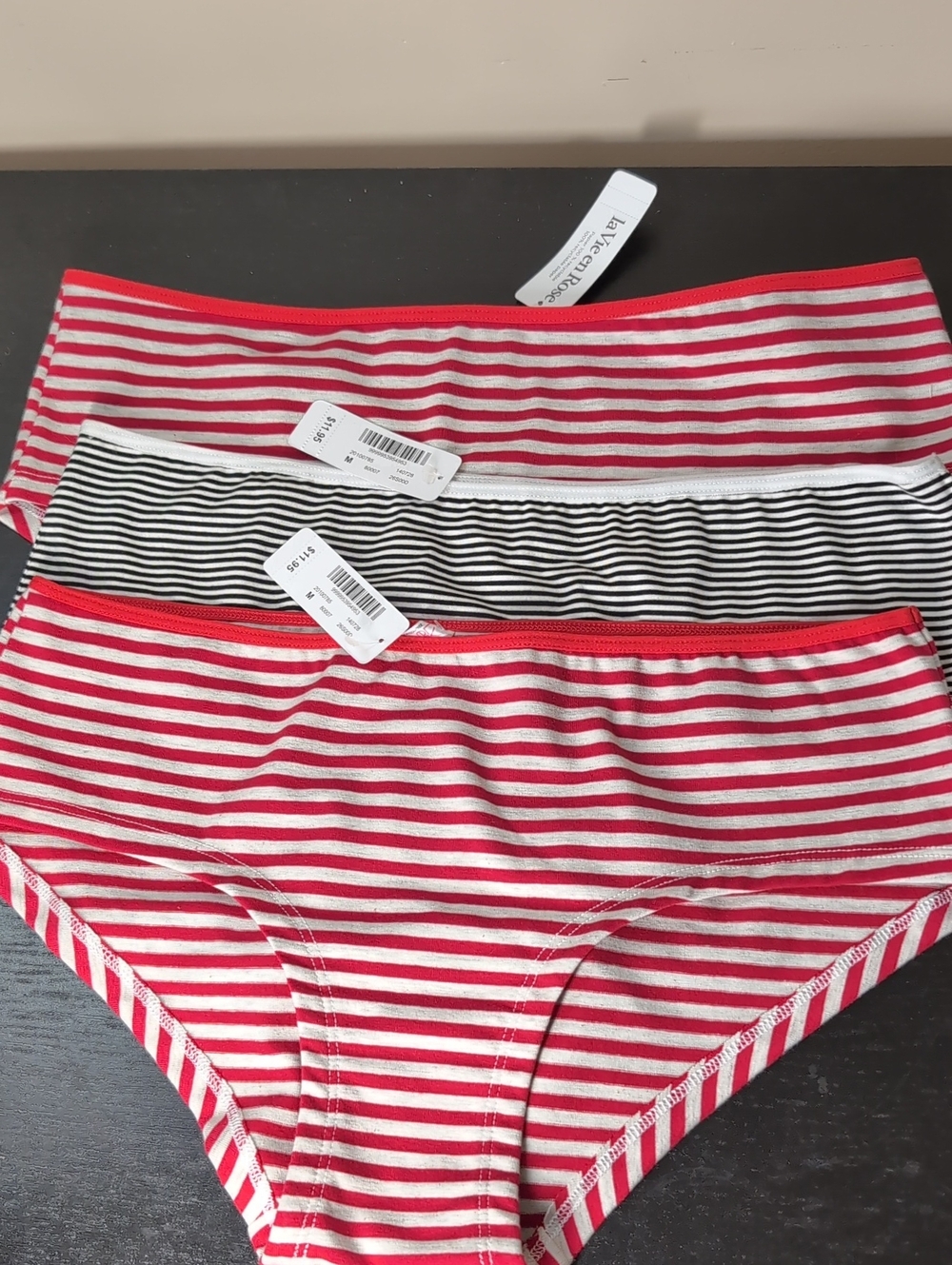 La Vie En Rose Cotton Panties 3 Set NEW Medium